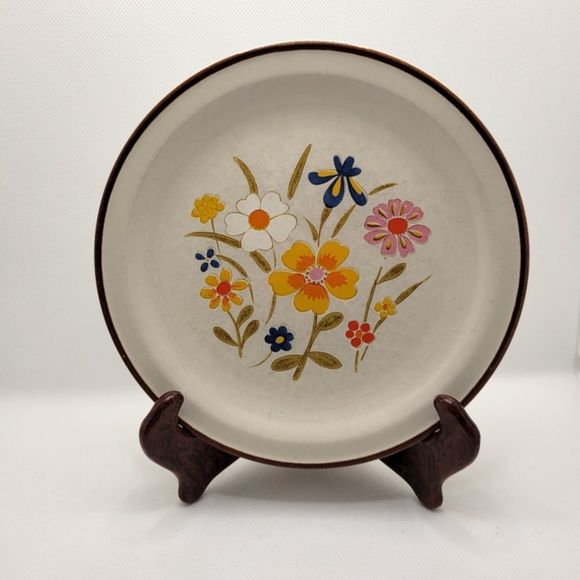 Spring Flower Grace Stoneware Japan Vintage Plate Cottagecore Retro Decor S-1443 - Picture 1 of 9